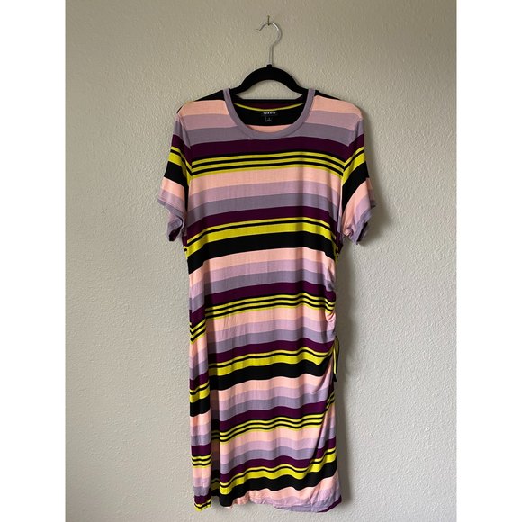 Torrid multi stripe jersey drawstring side t-shirt dress - Picture 4 of 13